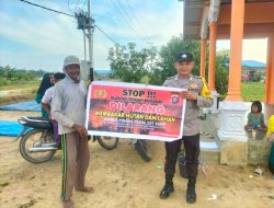 Bhabinkamtibmas Desa Kampung Tengah,   Sosialisasi Himbauan tentang Karhutla
