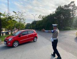 Satuan Lantas Polres lamandau Laksanakan Pengaturan Lalin Pada Pagi hari