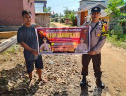 *Cegah Kebakaran Hutan dan Lahan Bhabinkambtibmas Polsek Sanaman Mantikei Sosialisasi Karhutla*