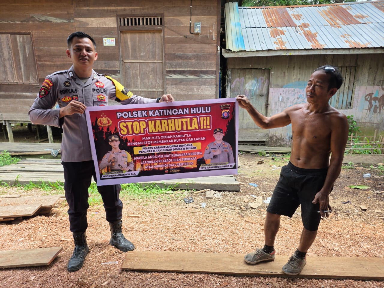 Polsek Katingan Hulu sosialisasi Stop Karhutla.