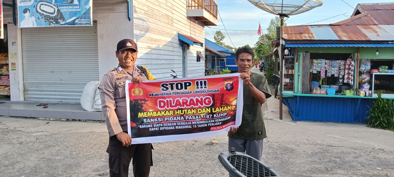 Piket Polsek Marikit Rutin Sosialisasi Karhutla diwilayah Kec. Marikit, Kab. Katingan.