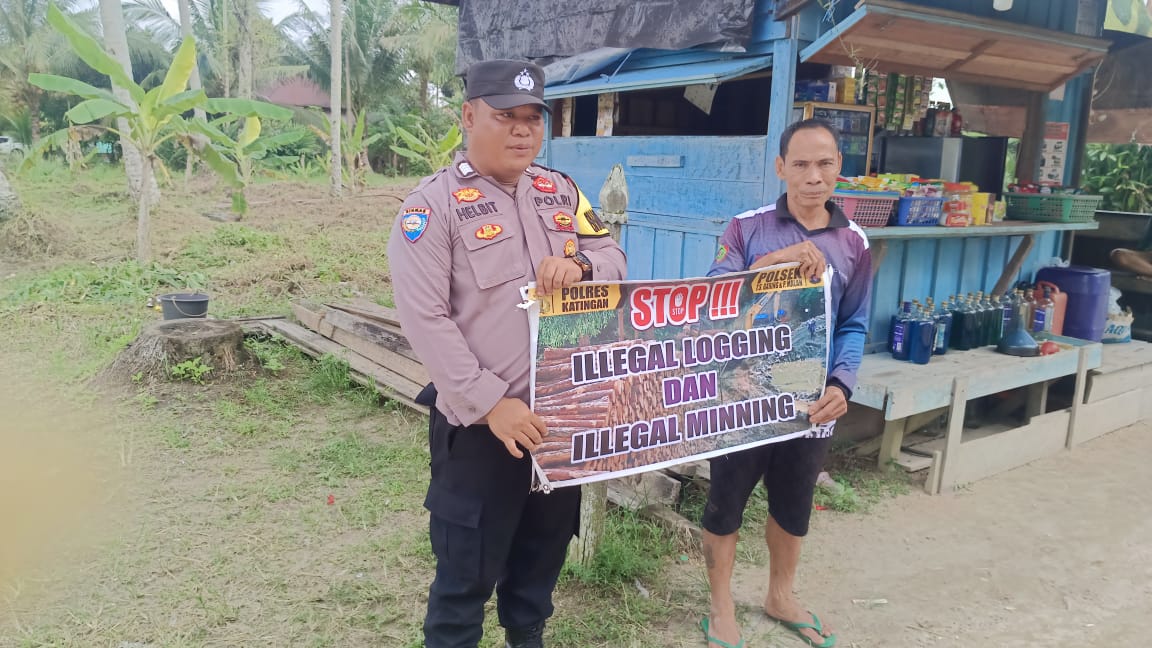 Bhabin Polsek Tws Garing gencar gencar dan Pulau Malan rutin sosialisasi larangan ilegal Logging dan Meaning.
