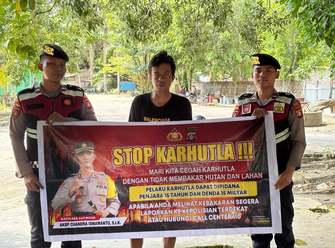 Patroli Sosialisasi Karhutla, Sat Samapta Polres Katingan Lakukan Pengawasan