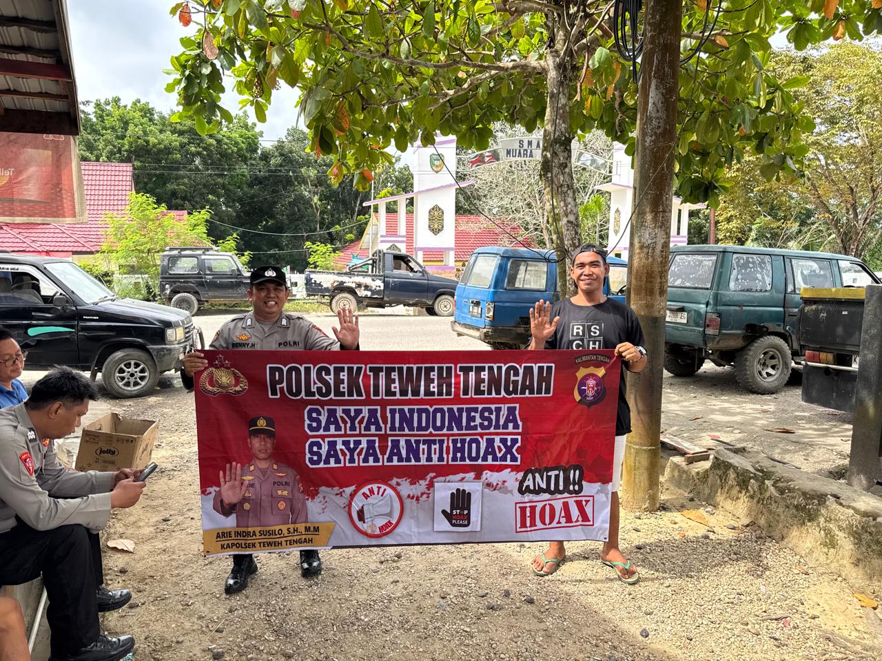 Putus Penyebaran Berita Hoax, Polsek Teweh Tengah Sampaikan Stop Hoax Kepada Warga