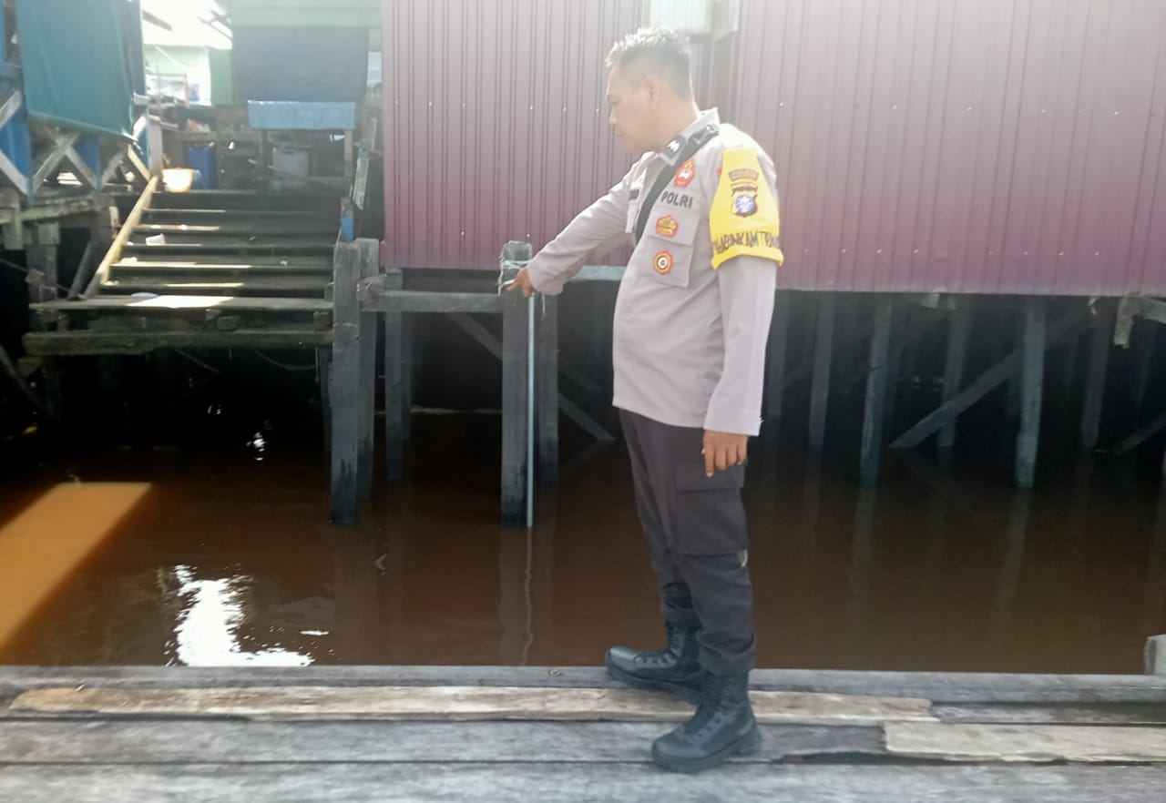 Debit Air terpantau normal, Polsek Katingan Hulu Imbau Warga agar tetap waspada.