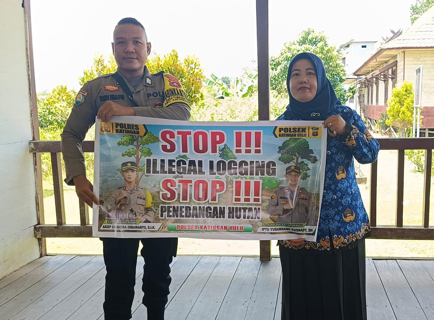 Upaya Pencegahan Penebangan Hutan secara Liar (Ilegal Logging), Bhabinkamtibmas sosialisasi kepada masyarakat.