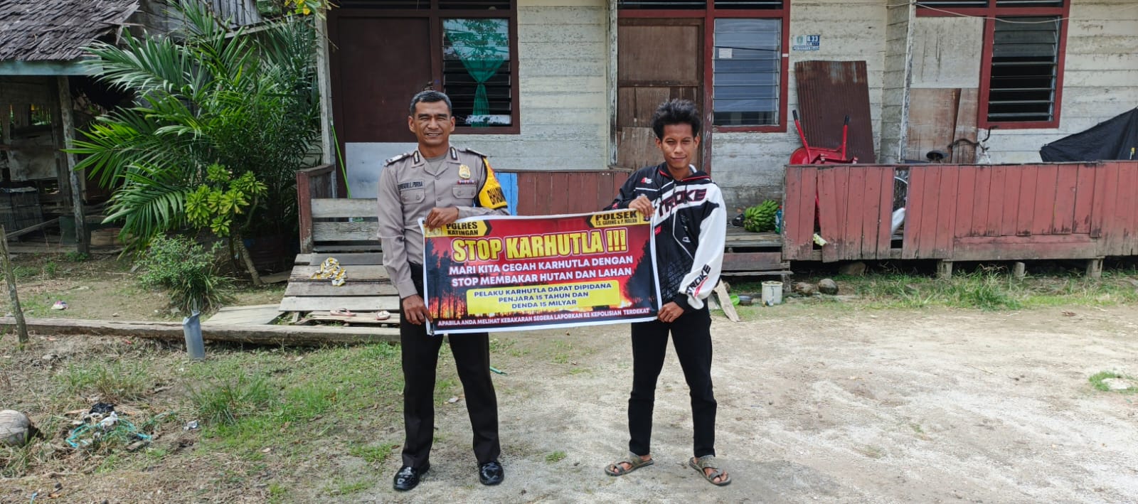 ‎Ciptakan lingkungan sehat Polsek Tws Garing dan Pulau Malan sosialisasi Stop Karhutla.