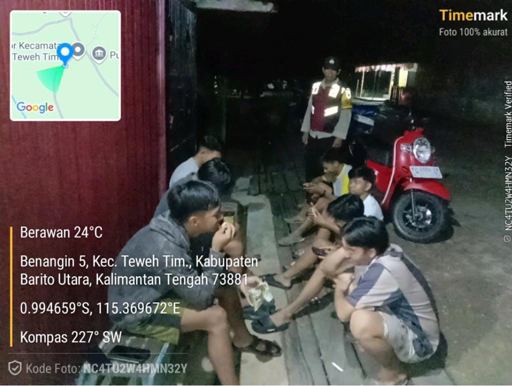 Polsek Teweh Timur Tingkatkan Kesiapsiagaan dan Patroli Kamtibmas di Desa Benangin