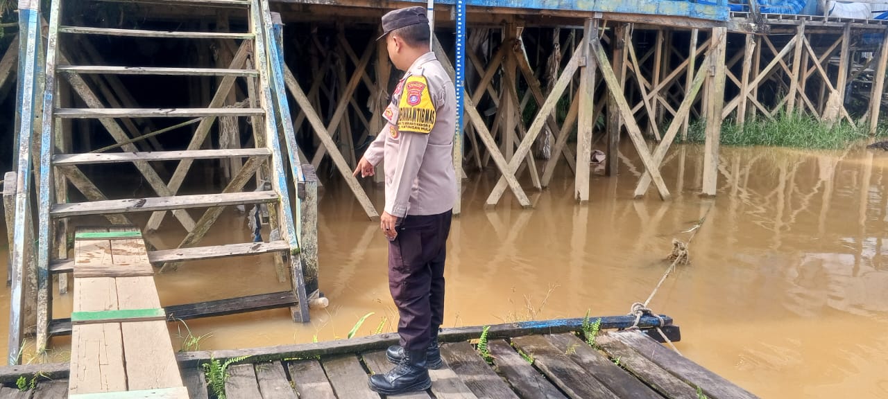 Debit Air terpantau normal, Polsek Katingan Hulu Imbau Warga agar tetap waspada.