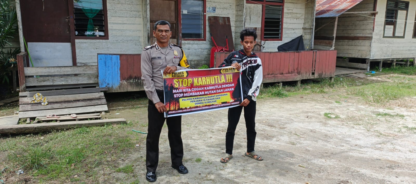 ‎Ciptakan lingkungan sehat Polsek Tws Garing dan Pulau Malan sosialisasi Stop Karhutla.
