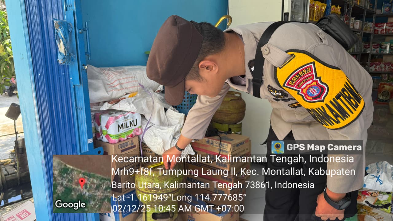 Polsek Montallat Laksanakan Pengecekan Gas LPG Untuk Pantau Stok Dan Harga Di Pasaran
