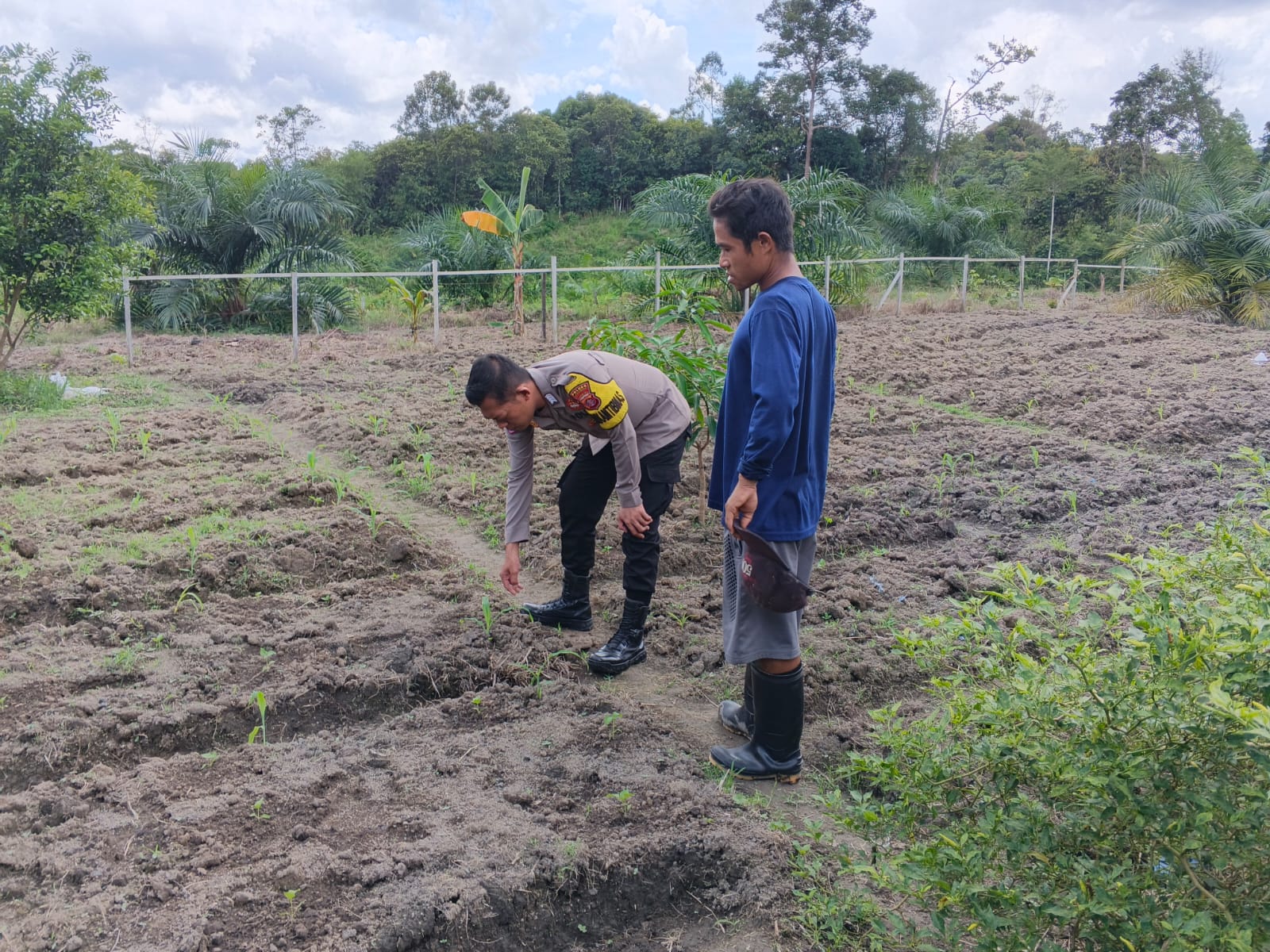 Dukung Ketahanan Pangan, Bhabinkamtibmas Polsek Delang Silaturahmi ke masyarakat terkait Program Asta Cita Presiden RI