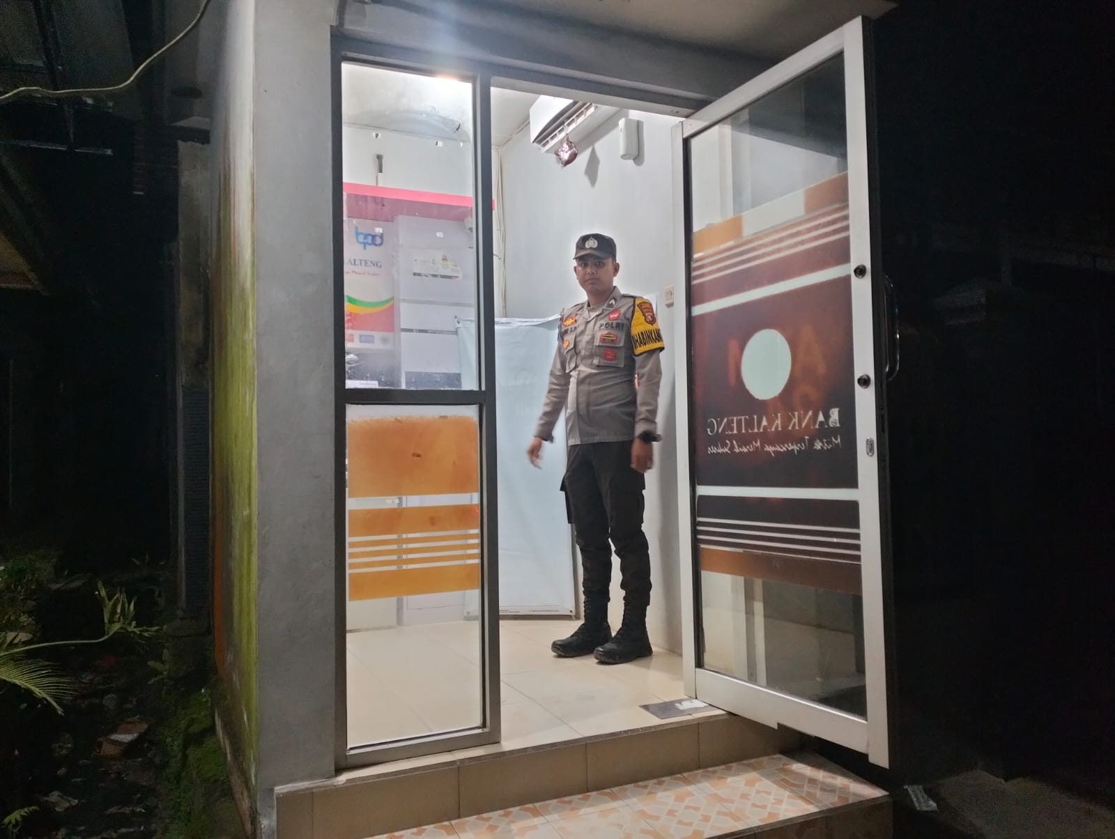 Piket Polsek Patroli dimalam hari ke Perbankan Atm