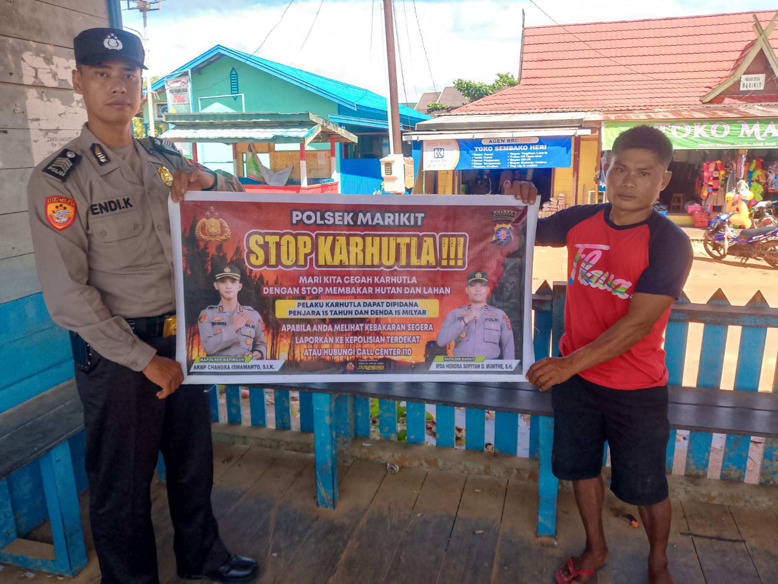Piket Polsek Marikit Rutin Sosialisasi Karhutla diwilayah Kec. Marikit, Kab. Katingan.