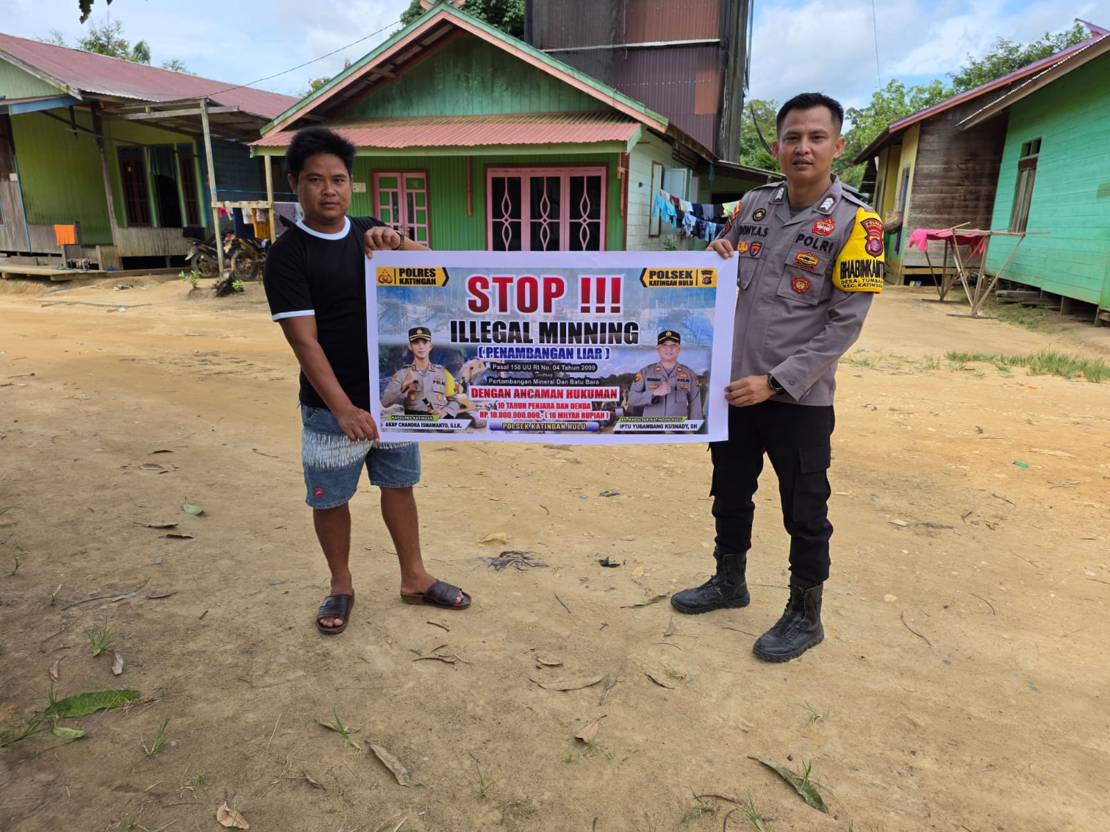 Bhabinkamtibmas Kec. Katingan Hulu dan Bukit Raya Sosialisasi tentang larangan Ilegal Mining.