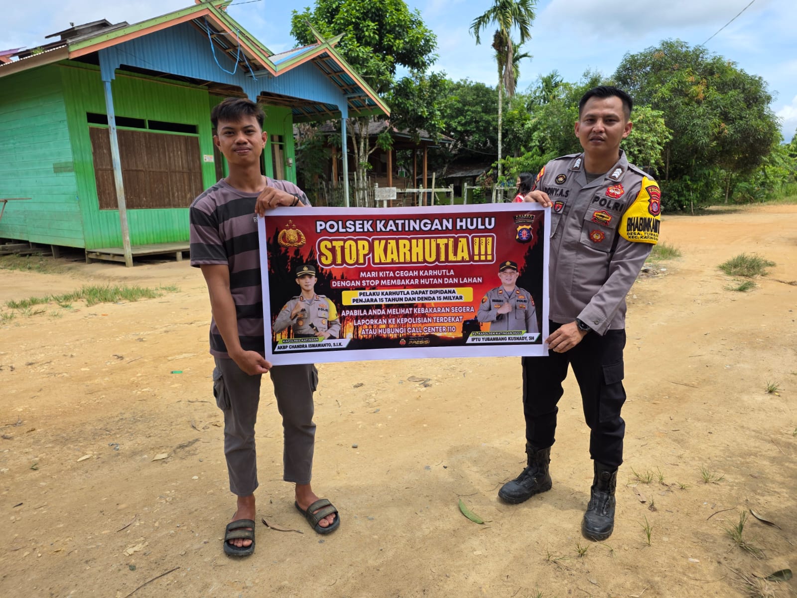 Polsek Katingan Hulu sosialisasi Stop Karhutla.