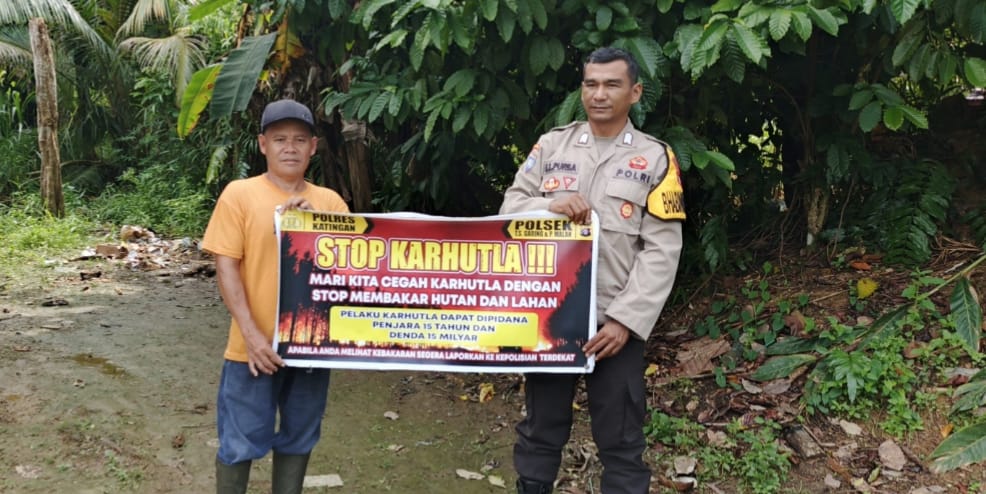 ‎Ciptakan lingkungan sehat Polsek Tws Garing dan Pulau Malan sosialisasi Stop Karhutla.‎