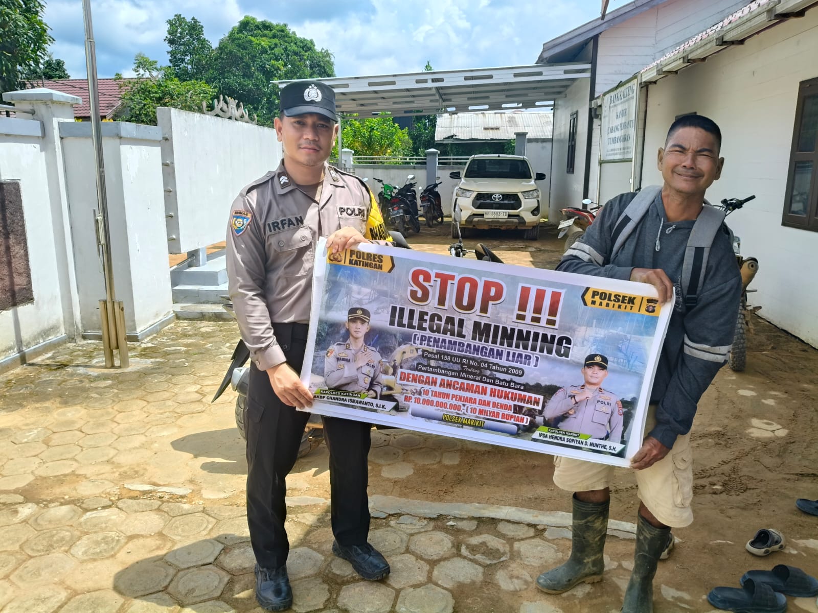 Bhabinkamtibmas Kec. Katingan Hulu dan Bukit Raya Sosialisasi tentang larangan Ilegal Mining.