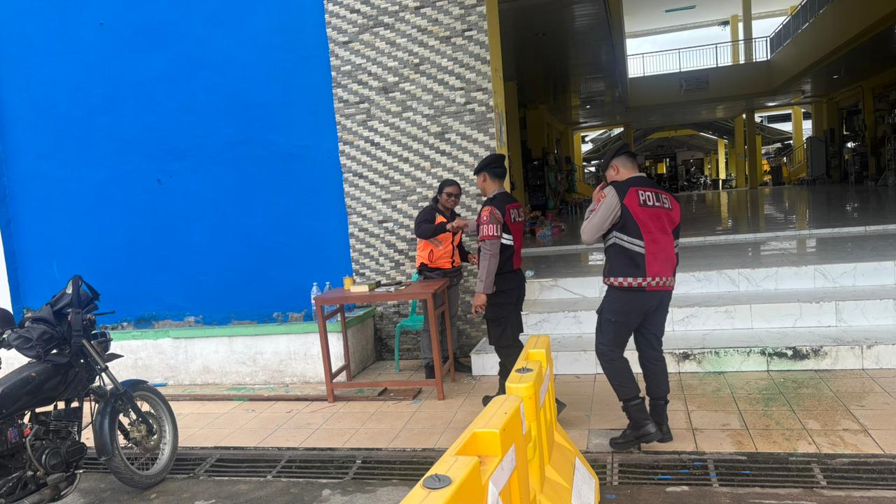 Satuan Samapta Patroli di Pasar Wilayah Hukum Polres Lamandau