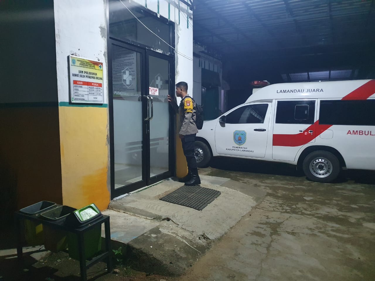 Piket Polsek Delang melaksanakan giat patroli Tempat Objek Vital