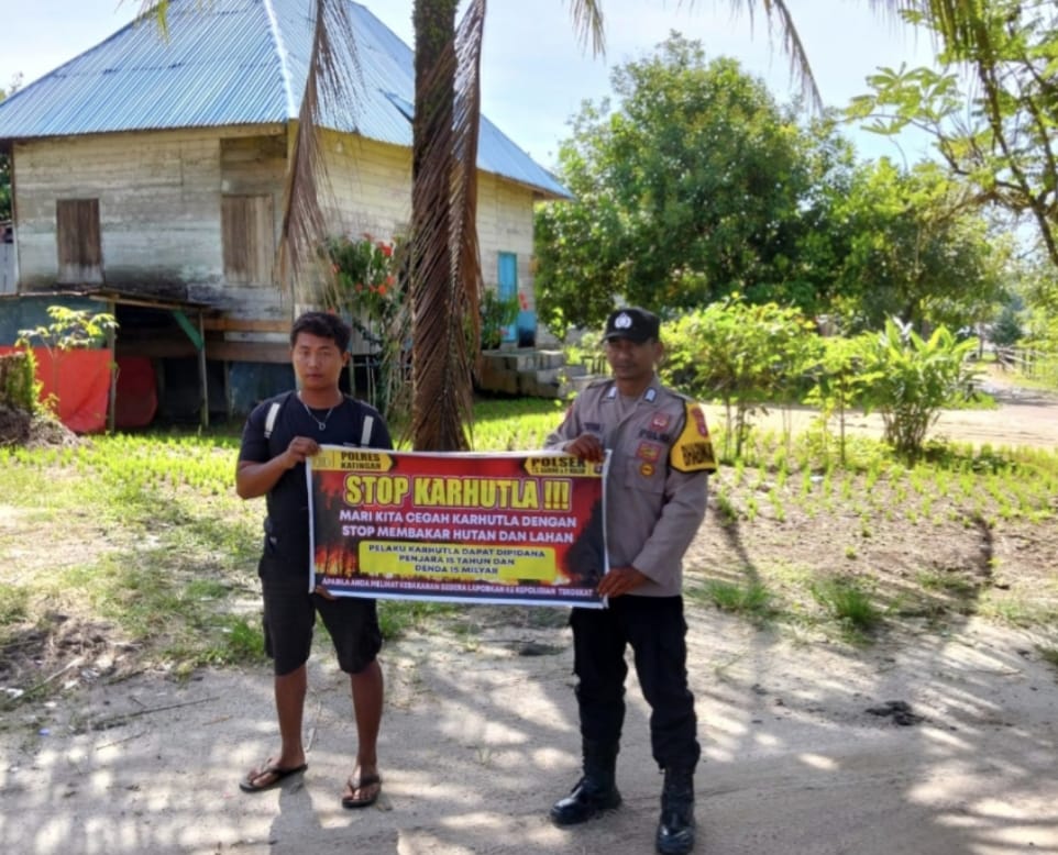 ‎Ciptakan lingkungan sehat Polsek Tws Garing dan Pulau Malan sosialisasi Stop Karhutla.