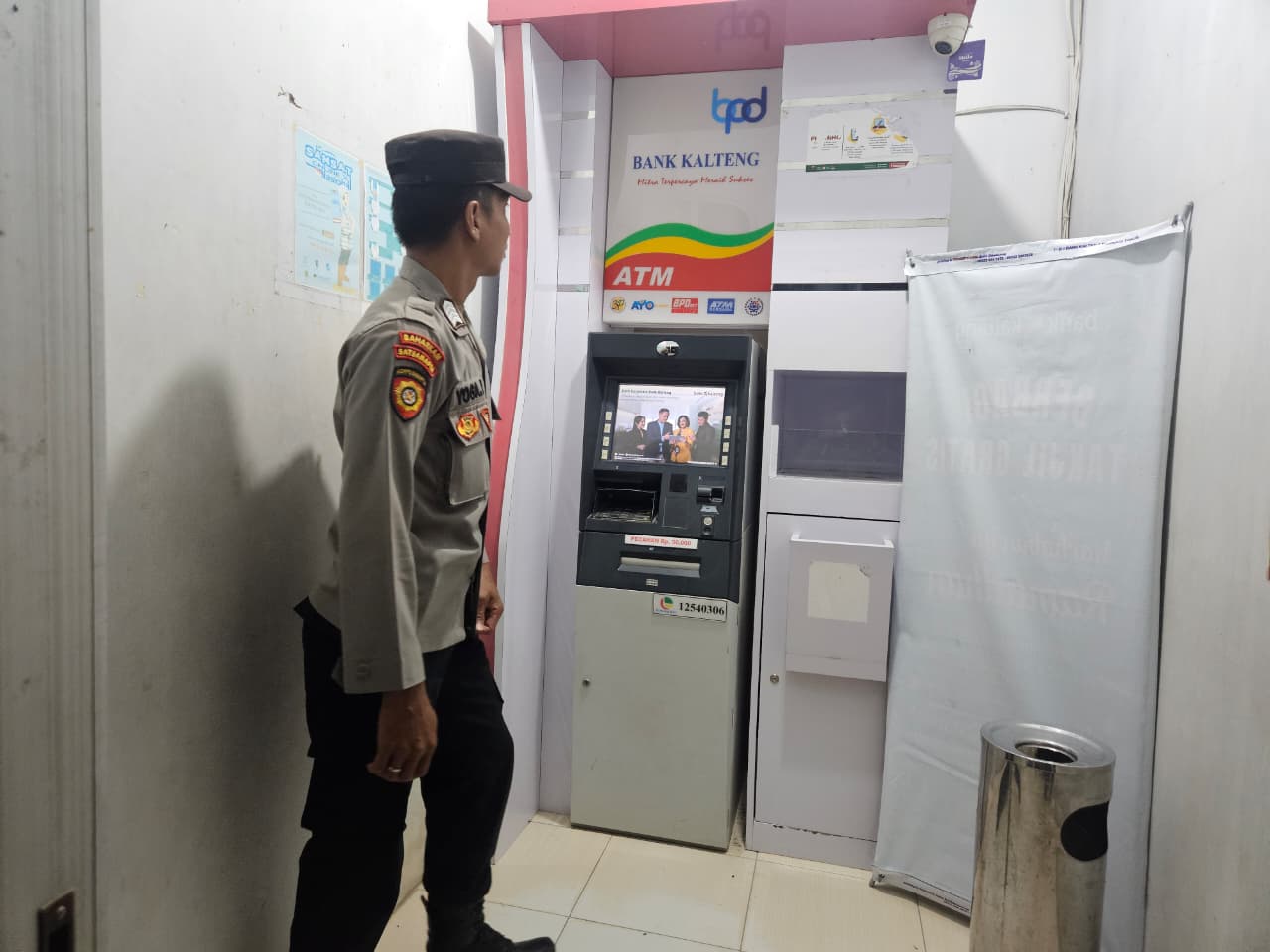 Piket Polsek Patroli dimalam hari ke Perbankan Atm