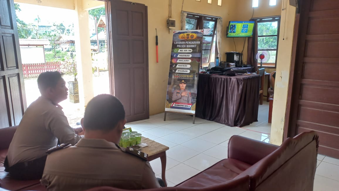 Tingkatkan Keamanan Penjagaan Mako, Personil Polsek Marikit Stand by di Mako.