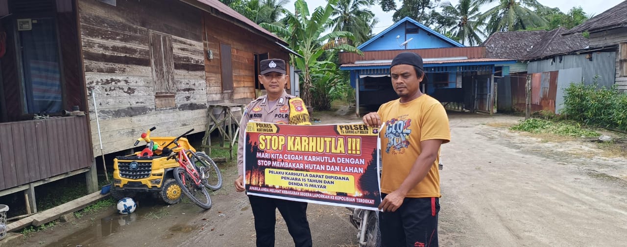 Polsek Tewang Sangalang Garing dan Pulau Malan Imbau Warga Tidak Membuka Lahan Dengan Membakar