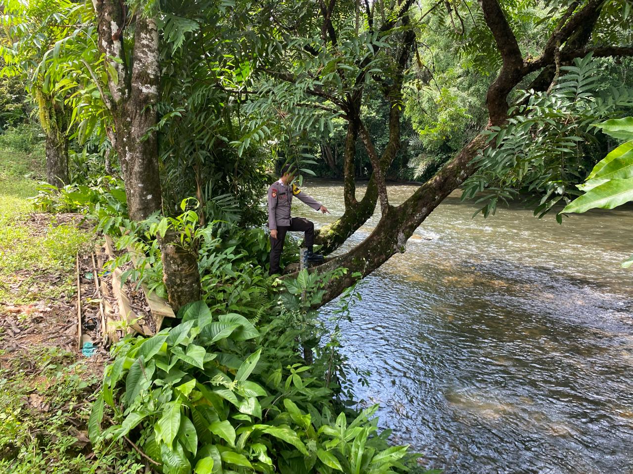 Piket Polsek Delang cek debit air DAS Delang