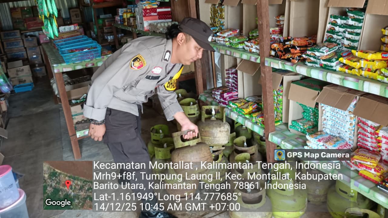 Polsek Montallat Laksanakan Pengecekan Gas LPG Untuk Pantau Stok Dan Harga Di Pasaran