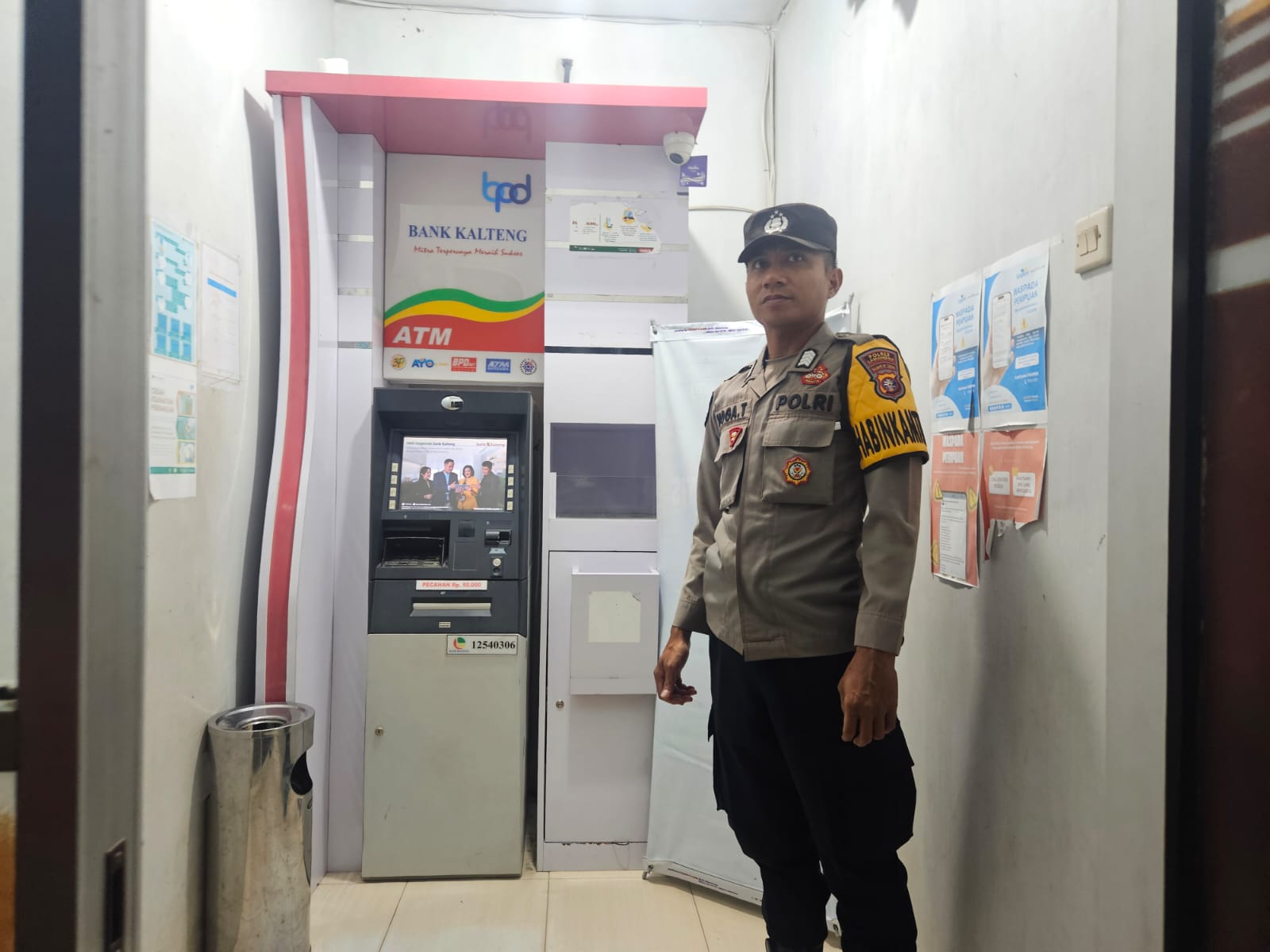 Piket Polsek Patroli dimalam hari ke Perbankan Atm