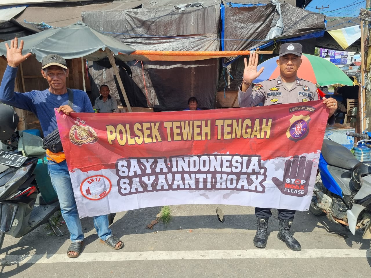 Sapu Bersih Berita Hoax, Polsek Teweh Tengah Sampaikan Stop Hoax Kepada Warga