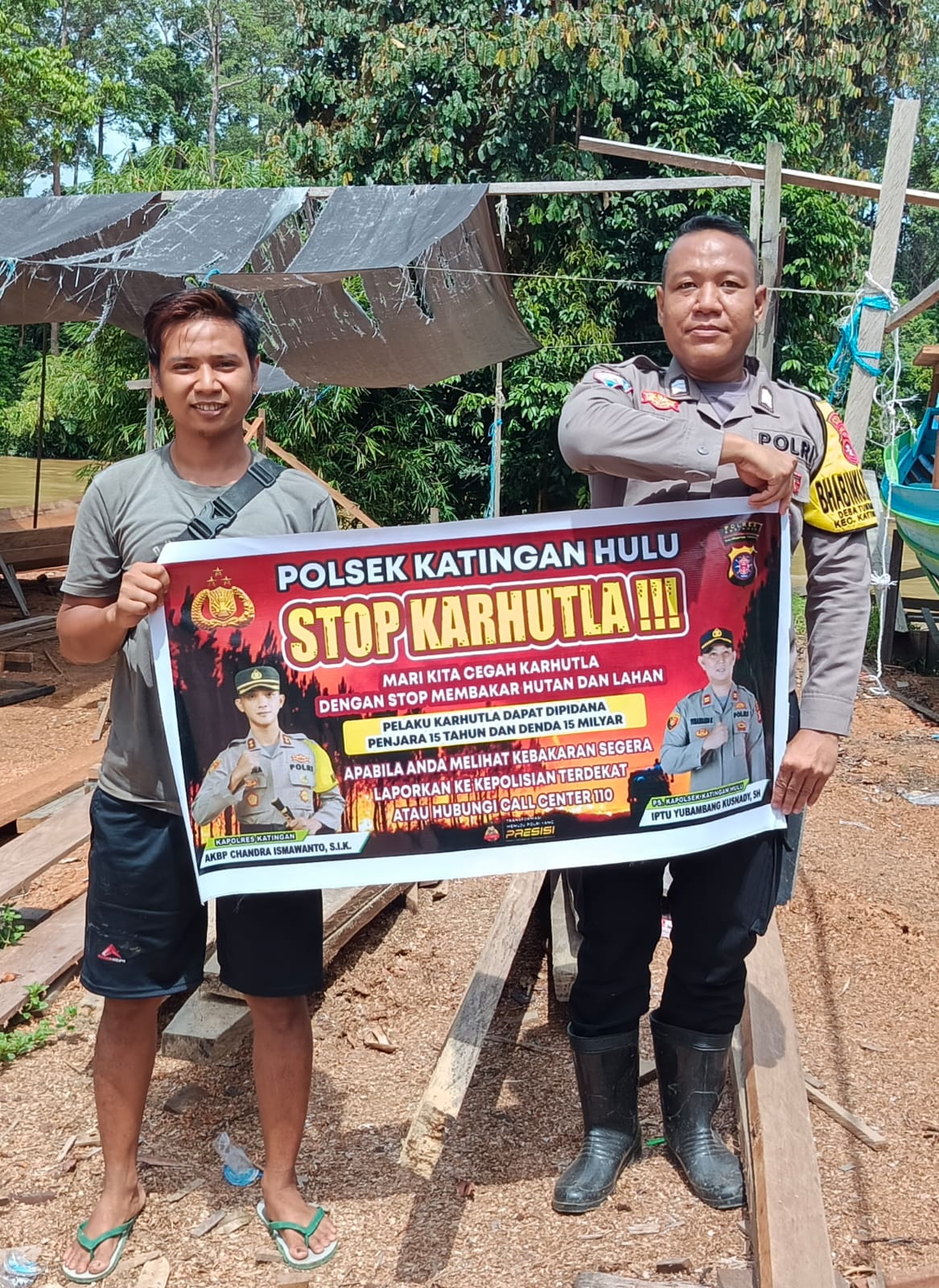‎Polsek Katingan Hulu sosialisasi Stop Karhutla.
