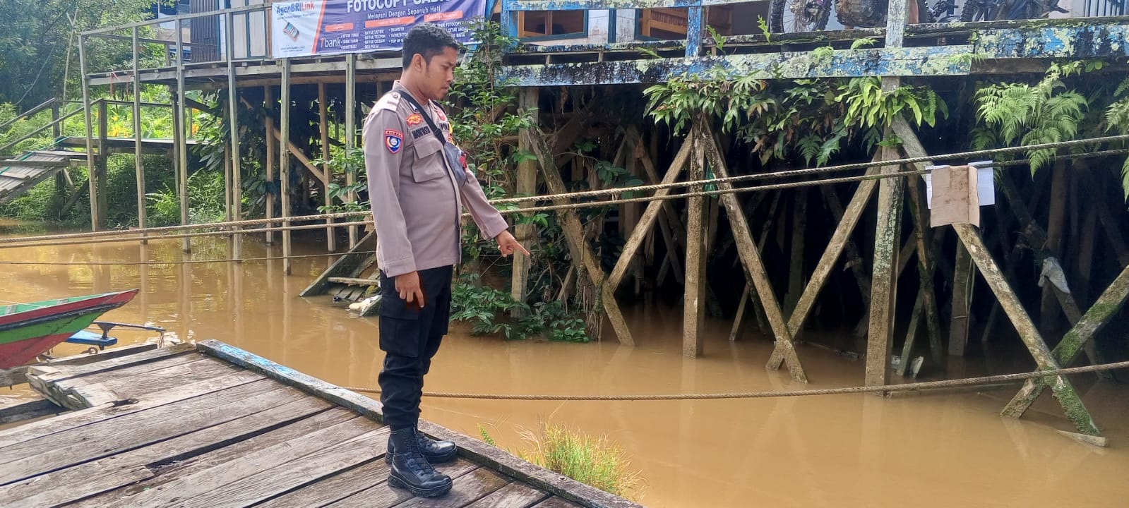 Debit Air terpantau normal, Polsek Katingan Hulu Imbau Warga agar tetap waspada.