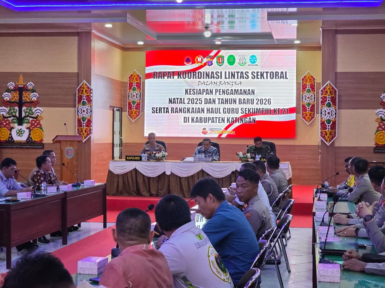 Polres Katingan Gelar Rapat Koordinasi Lintas Sektoral Kesiapan Pengamanan Nataru dan Haul Guru Sekumpul ke-21Katingan