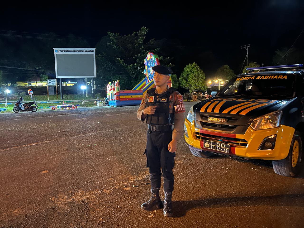 Sat Samapta Polres Lamandau Patroli Malam Hari, Jaga Kamtibmas dan sambang sejumlah Tempat