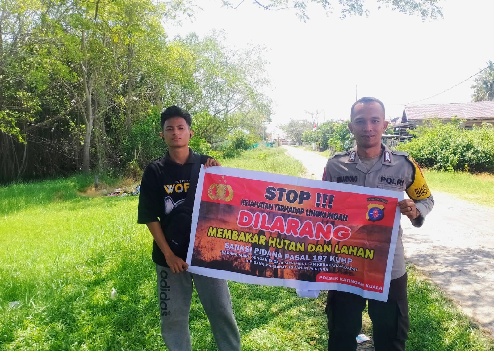 Cegah Kejahatan Terhadap Lingkungan, Bhabinkamtibmas Polsek Katingan Kuala Himbau Masyarakat Untuk Tidak Membakar Hutan dan Lahan