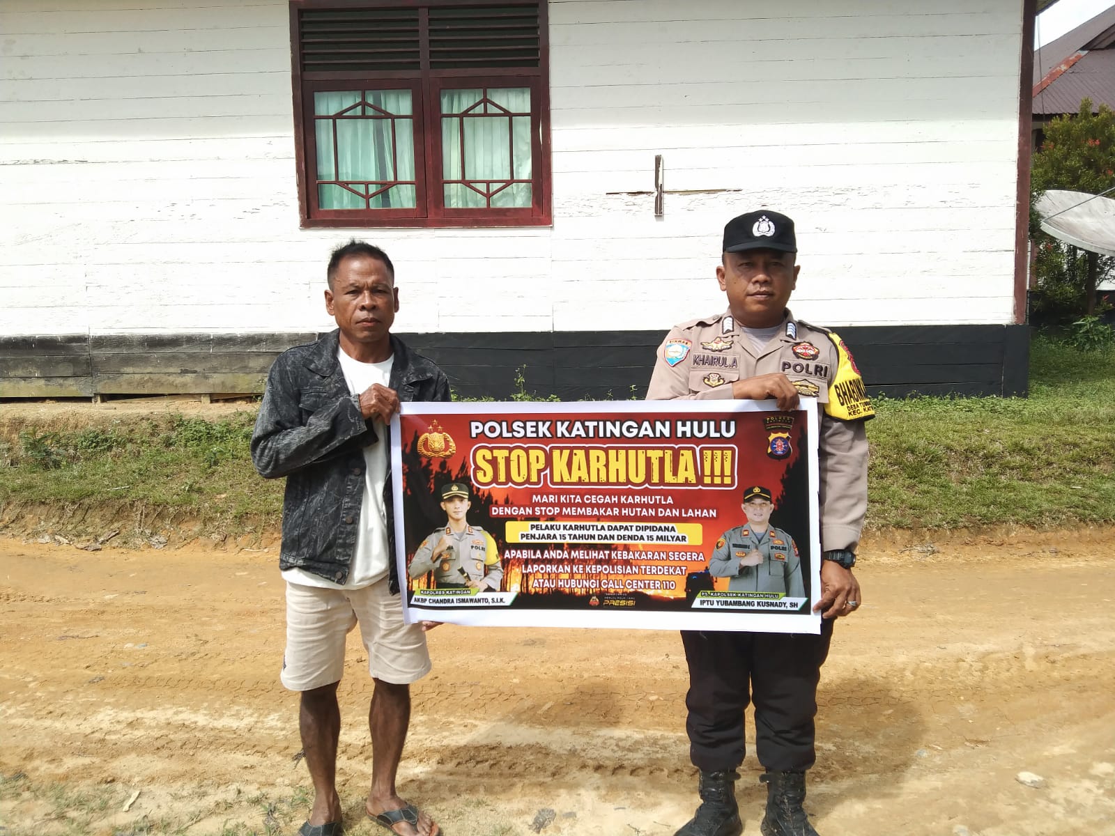 Upaya Pencegahan Kebakaran Hutan dan Lahan di Kecamatan Katingan Hulu, Bhabinkamtibmas sosialisasi kepada masyarakat.