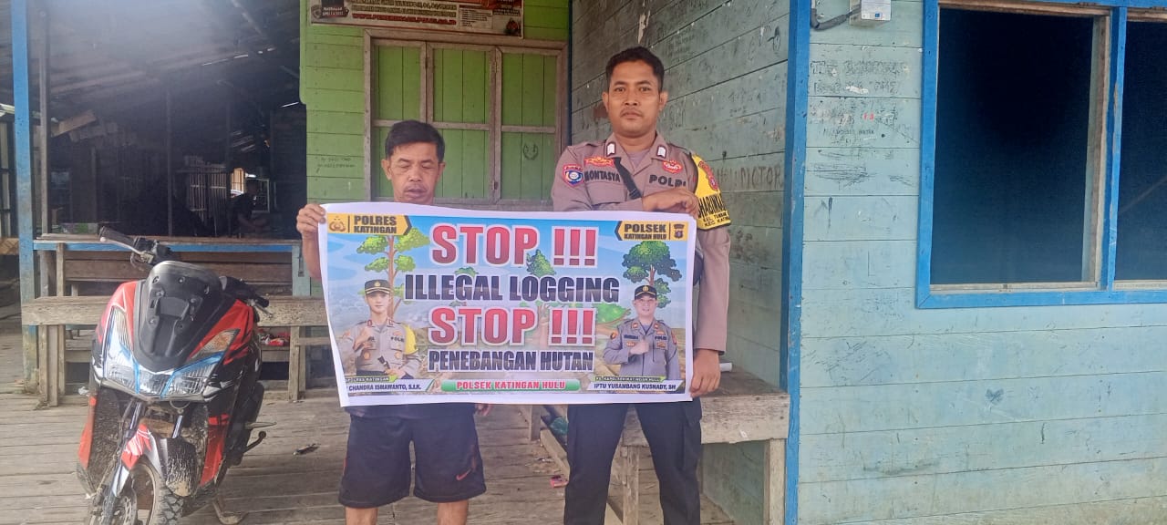Upaya Pencegahan Penebangan Hutan secara Liar (Ilegal Logging), Bhabinkamtibmas sosialisasi kepada masyarakat.