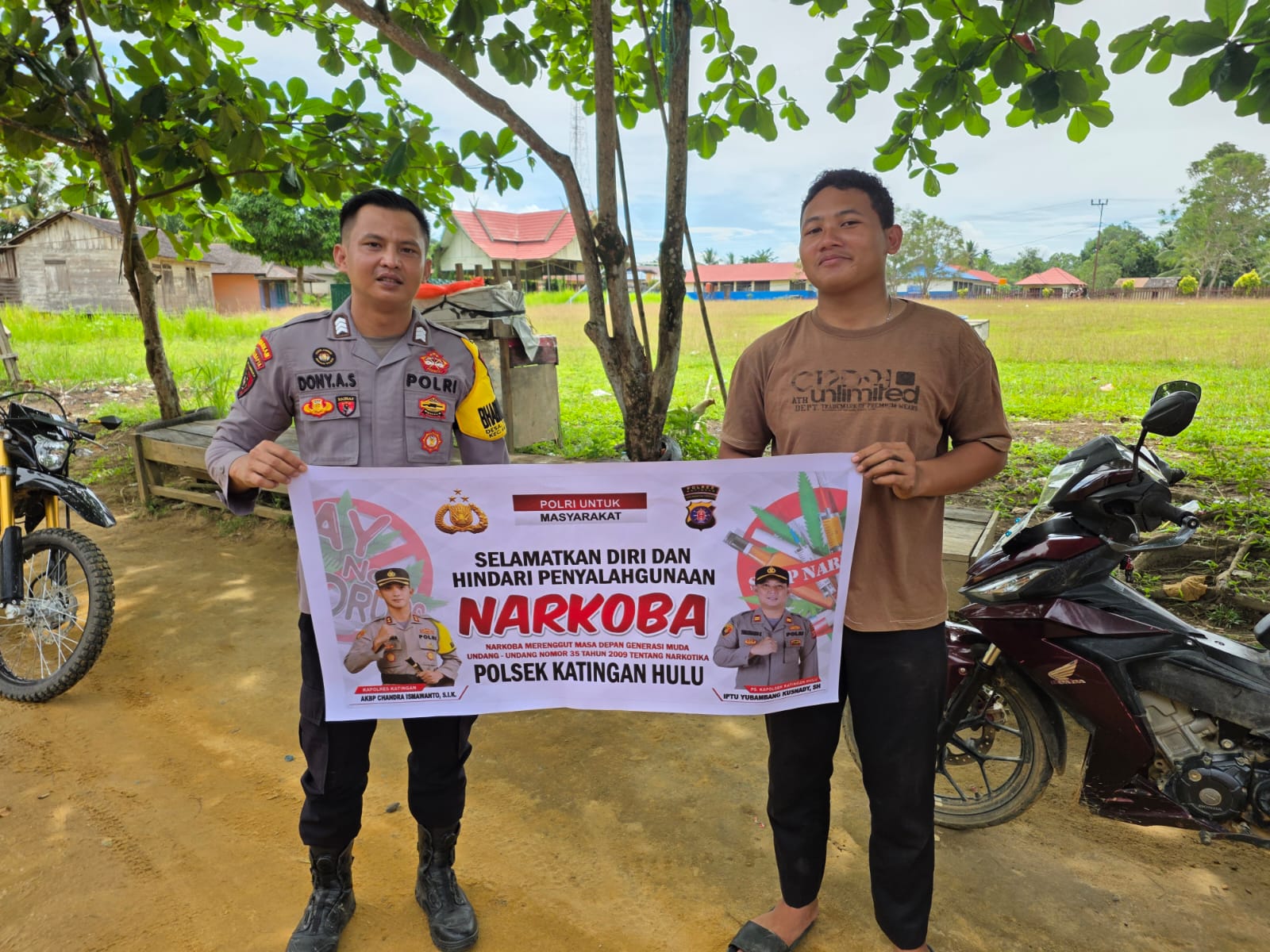 Bhabinkamtibmas Polsek Katingan Hulu dan Bukit Raya Imbau Warga Jauhi Narkoba.