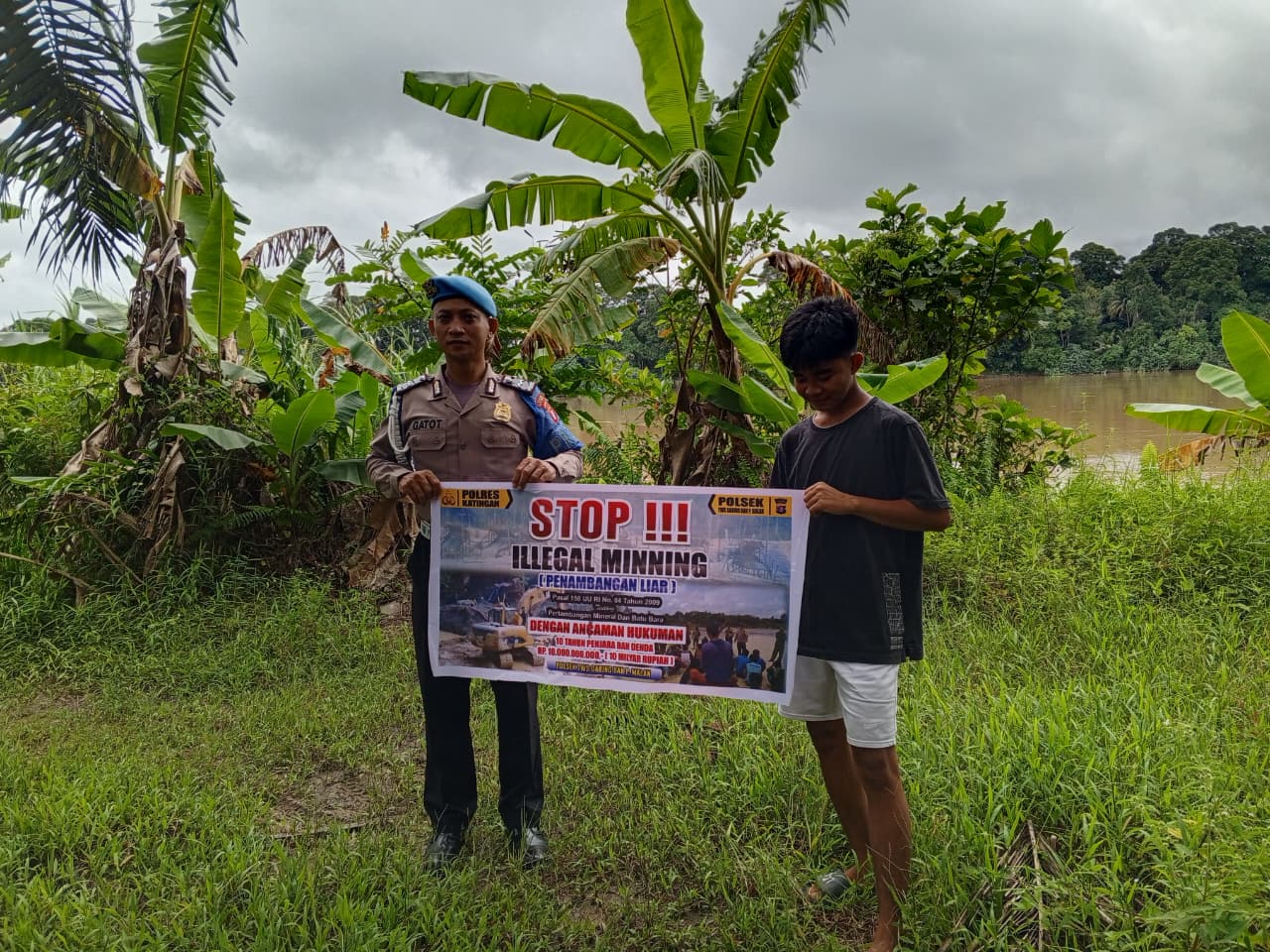 Cegah Kerusakan Lingkungan Polsek Tewang Sangalang Garing dan Pulau Malan Sampaikan Imbauan Ilegal Logging Ilegal Minning.