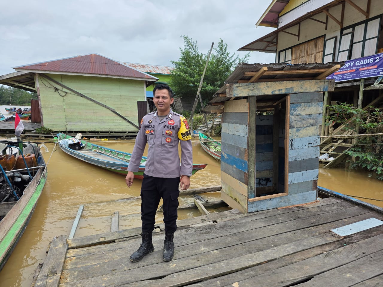 Debit Air terpantau normal , Polsek Katingan Hulu dan Bukit Raya Imbau Warga agar tetap selalu waspada.