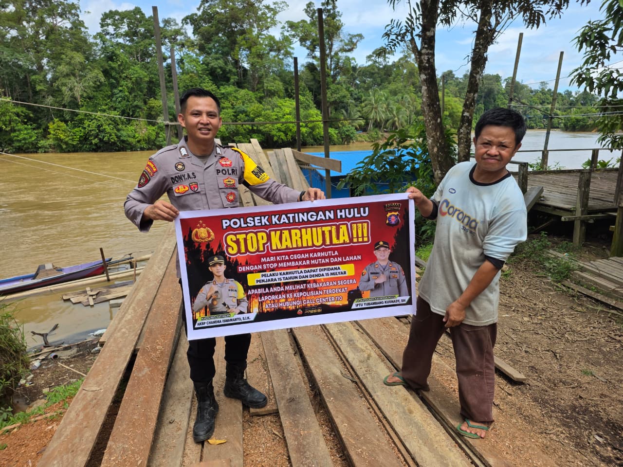 Polsek Katingan Hulu sosialisasi Stop Karhutla.
