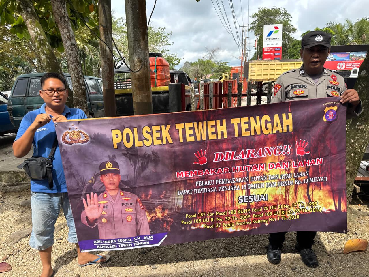 Himbau Tentang Bahaya Membakar Hutan, Polsek Teweh Tengah Sampaikan Stop Karhutla kepada Warga