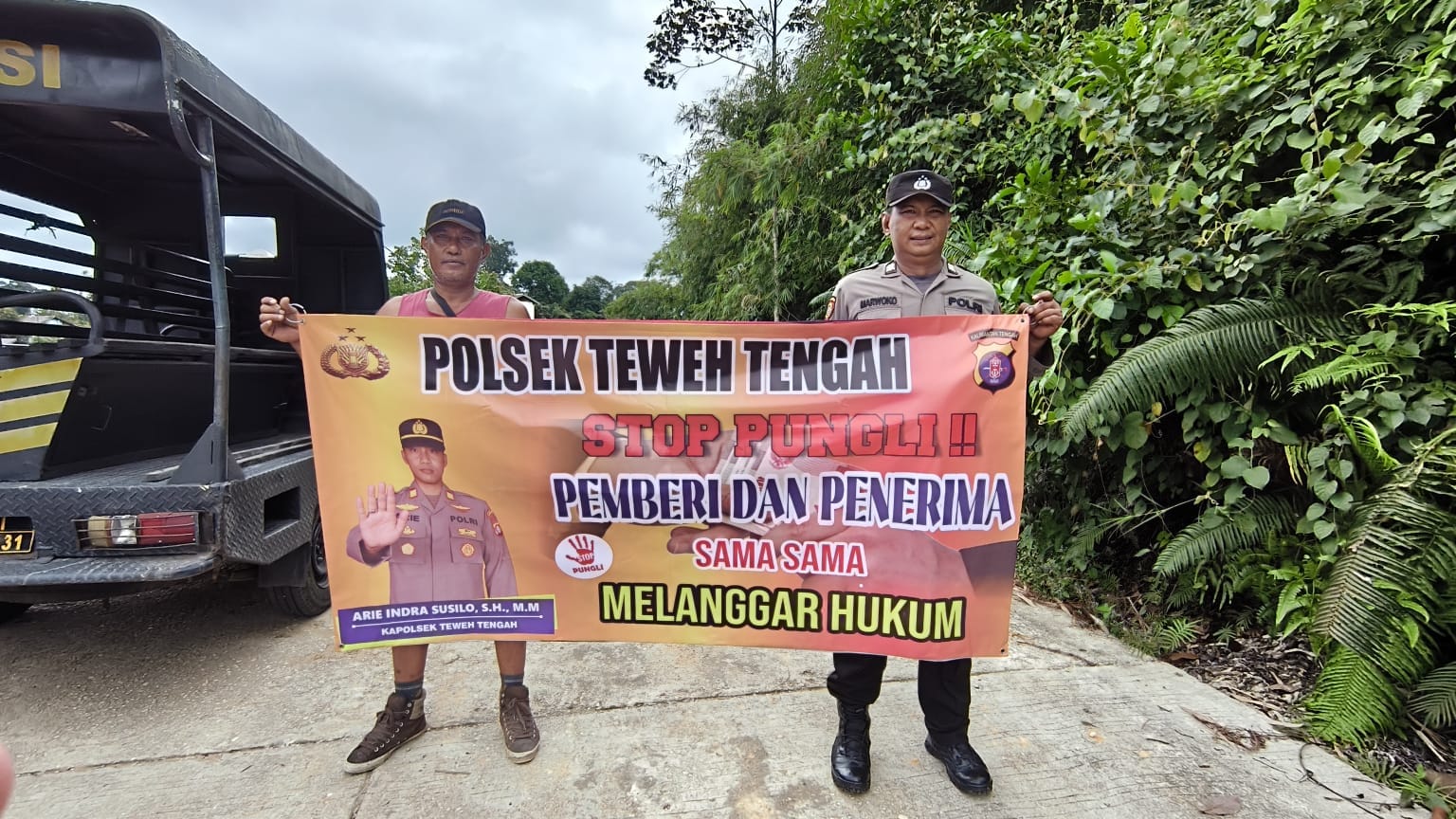 Putus Tindak Pelanggaran Pungli, Personel Polsek Teweh Tengah Himbau Stop Pungli ke Warga
