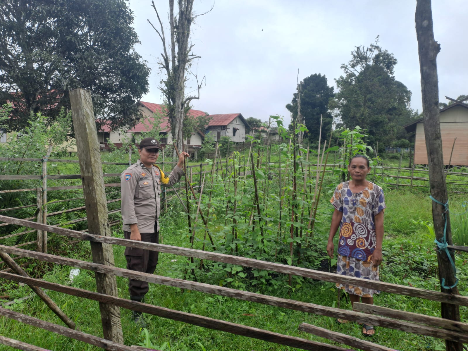 Mendukung Ketahanan Pangan, Personil Polsek Katingan Hulu dan Bukit Raya Cek Lokasi Pemanfaatan Pekarangan Warga.