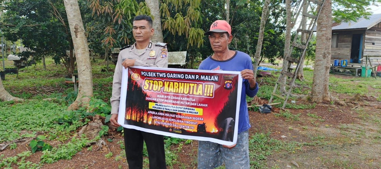‎Ciptakan lingkungan sehat Polsek Tws Garing dan Pulau Malan sosialisasi Stop Karhutla.