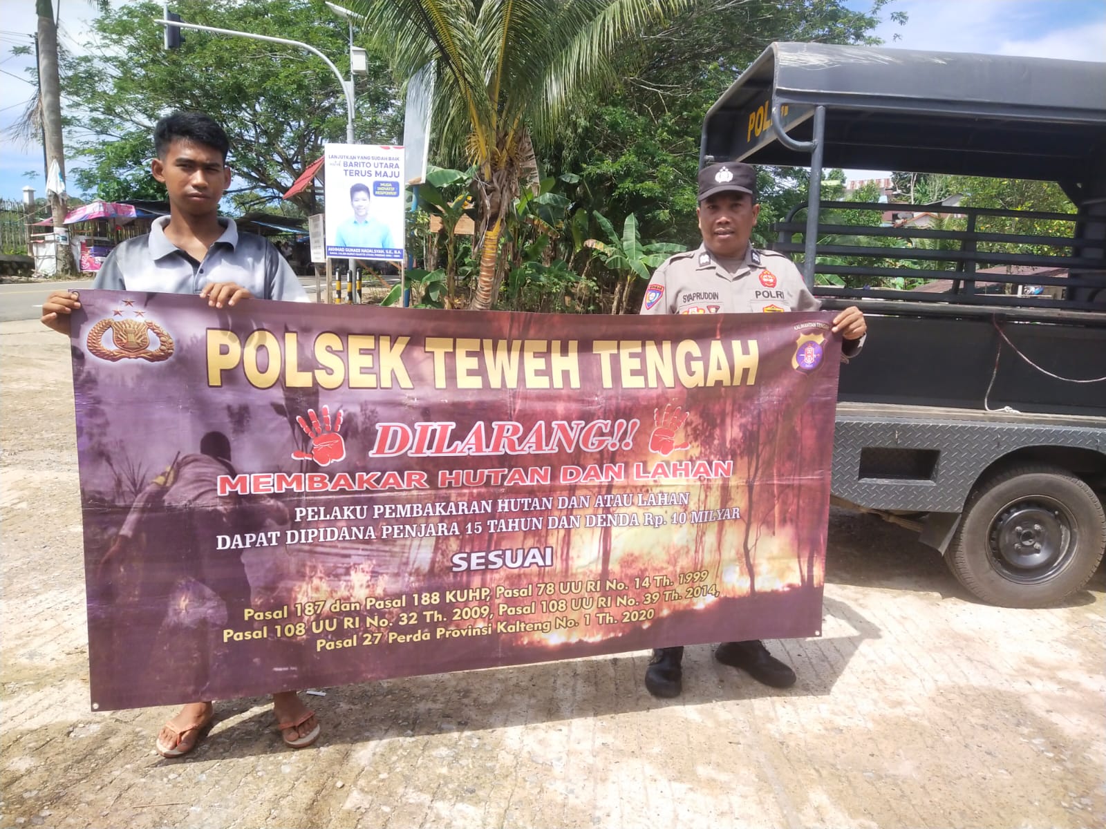 Sosialisasikan Akibat Dari Pembakaran Hutan/Lahan, Polsek Teweh Tengah Sampaikan Bahaya Karhutla Kepada Masyarakat