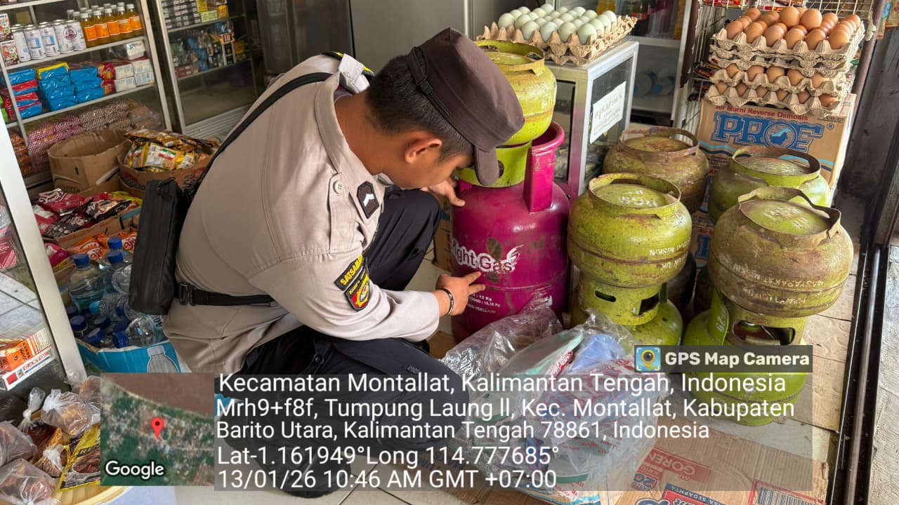**Polsek Montallat Laksanakan Pengecekan Gas LPG Untuk Pantau Stok Dan Harga Di Pasaran**