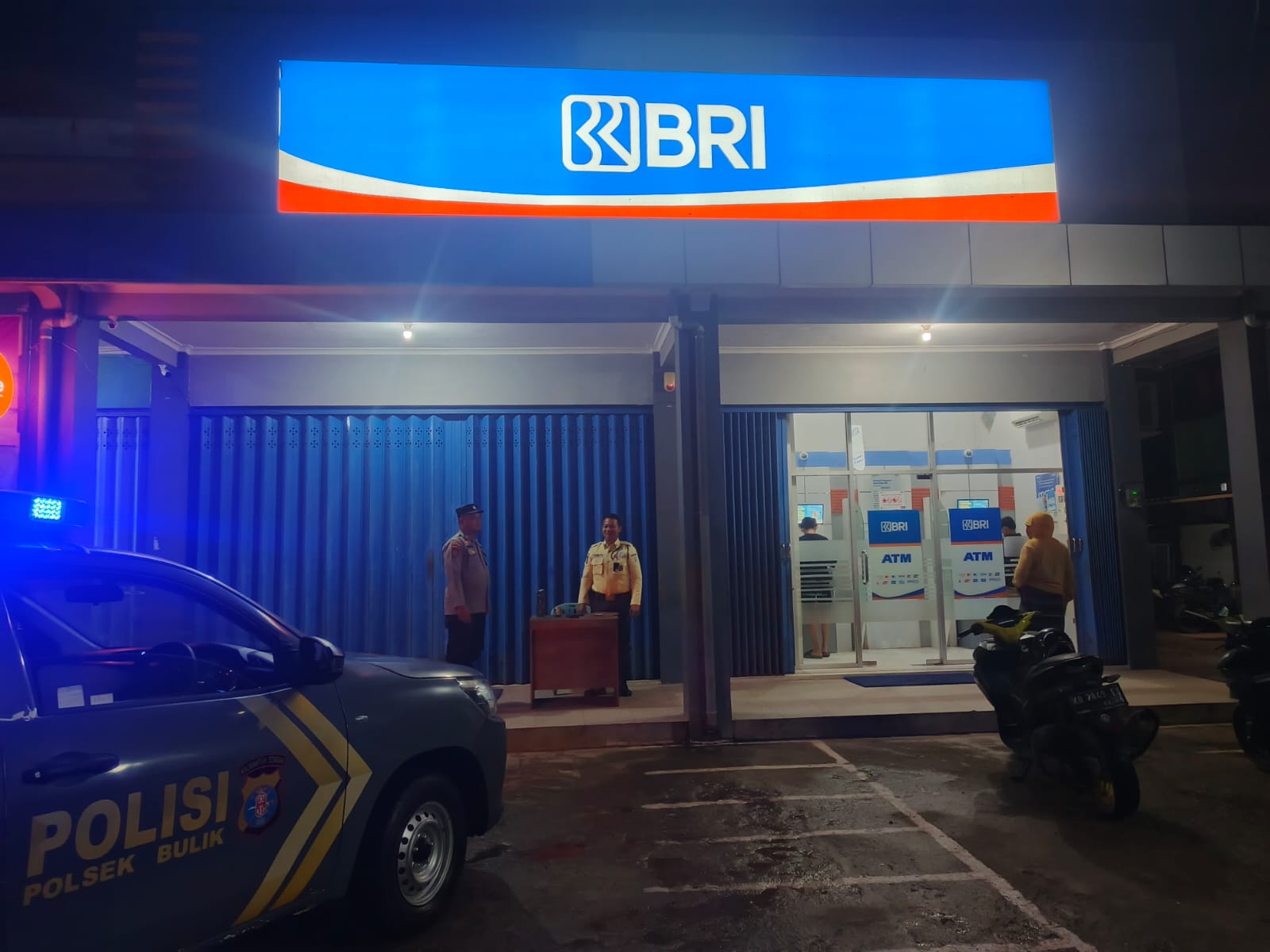 Polsek Bulik Patroli Sambangi Satpam Bank